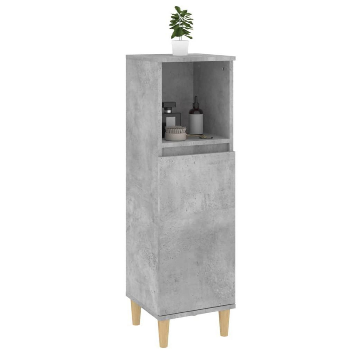 VIDAXL Armoire de salle de bain gris beton 30x30x100 cm