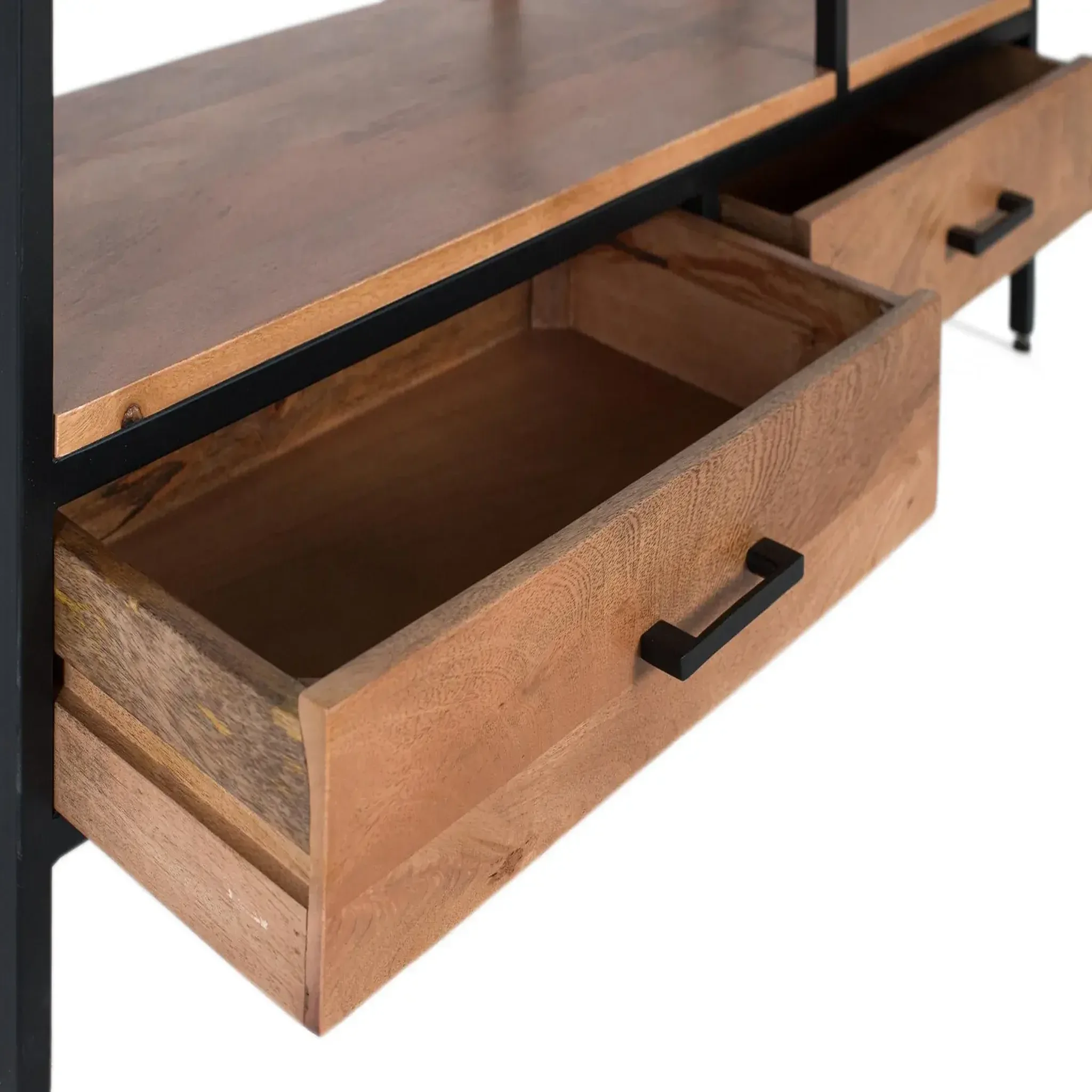 Voir la diapositive 2 : GINER Y COLOMER SL Bibliothèque en bois de manguier 115 cm style industriel vintage
