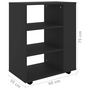 Voir la diapositive 6 : VIDAXL Armoire a roulettes Noir 60x35x75 cm Bois d'ingenierie