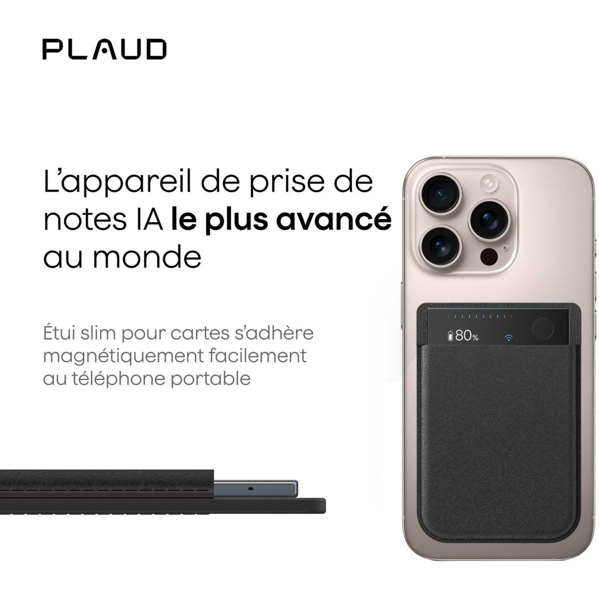 Voir la diapositive 3 : PLAUD Dictaphone note pro argent