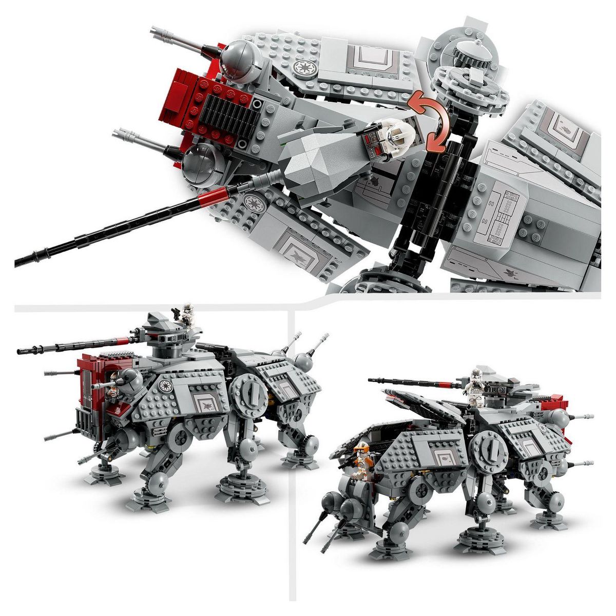 LEGO Star Wars 75337 Le marcheur AT-TE, Jouet avec 5 Minifigurines, La Revanche des Sith