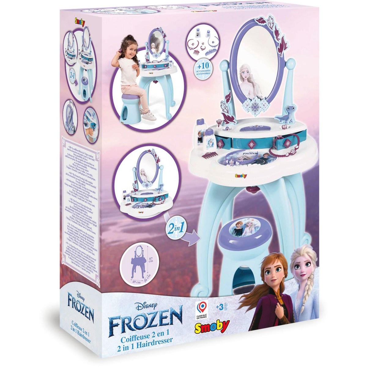 SMOBY Coiffeuse 2 en 1 Reine des Neiges 