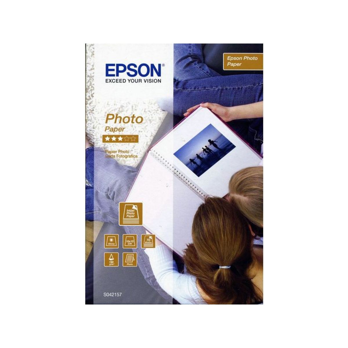 EPSON Papier Photo 10x15 - 190g/m2 - 70  feuilles ***