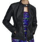 JACQUELINE DE YONG Veste Simili Cuir Noire Femme JDY Emily. Coloris disponibles : Noir