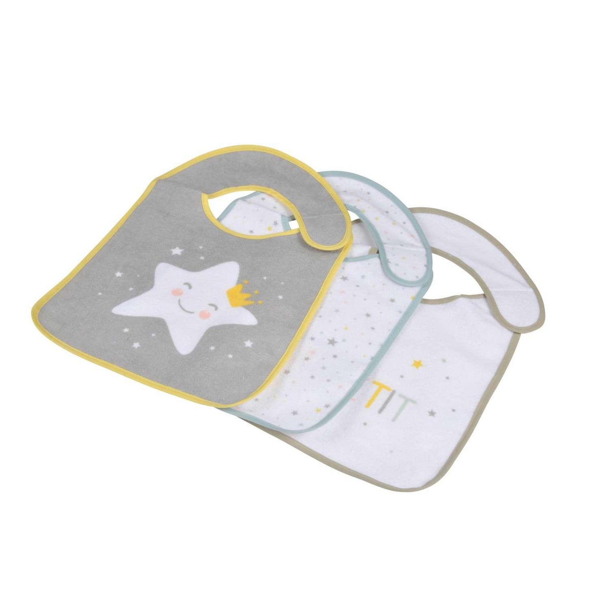 BEBE DOUCEUR Lot de 3 bavoirs avec scratch