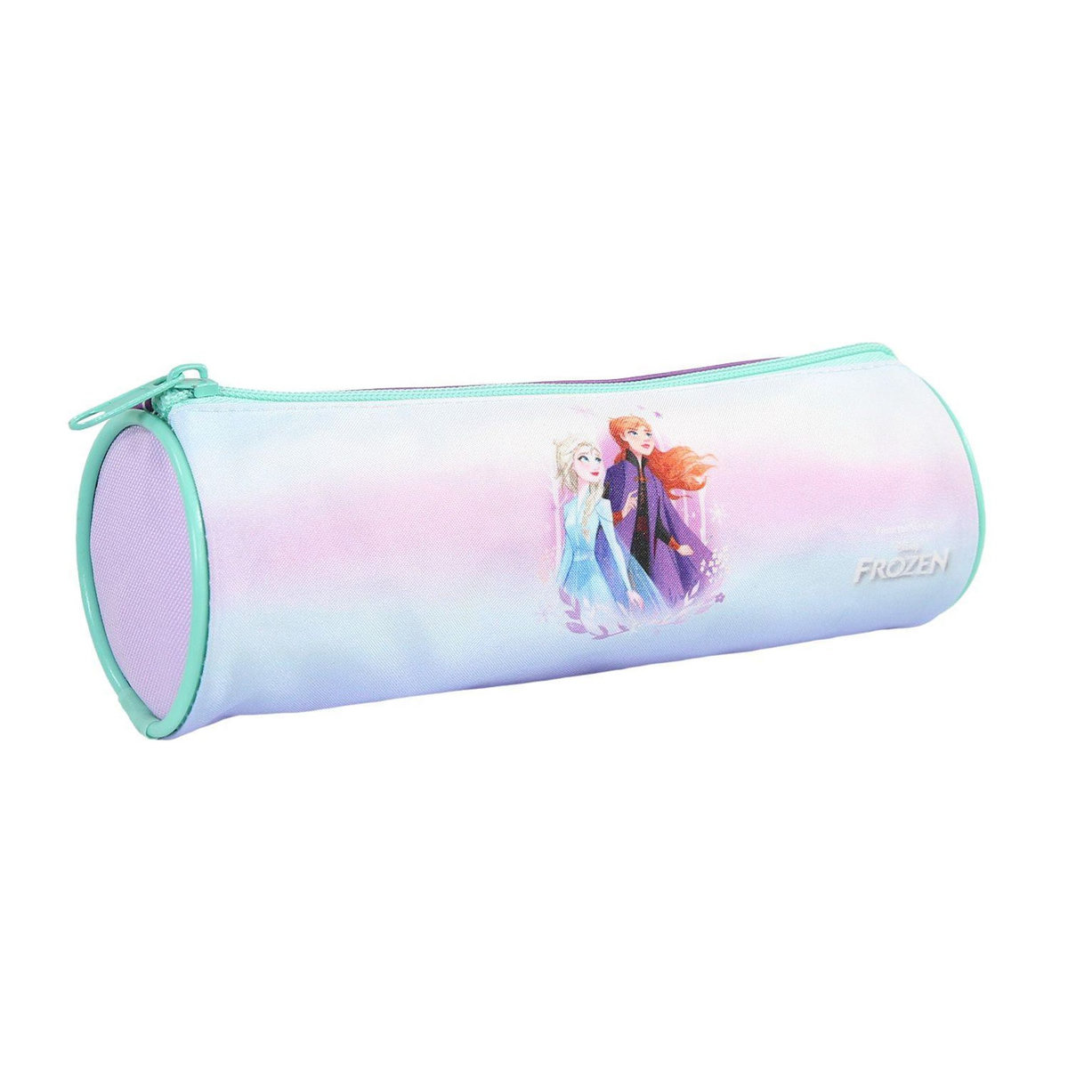 Bagtrotter Bagtrotter - La Reine des Neiges - Frozen - Disney -Trousse Scolaire Ronde - Violet - 1 Compartiment Zippé - 22x7x7cm - Matière Polyester - Accessoire et Papeterie Scolaire