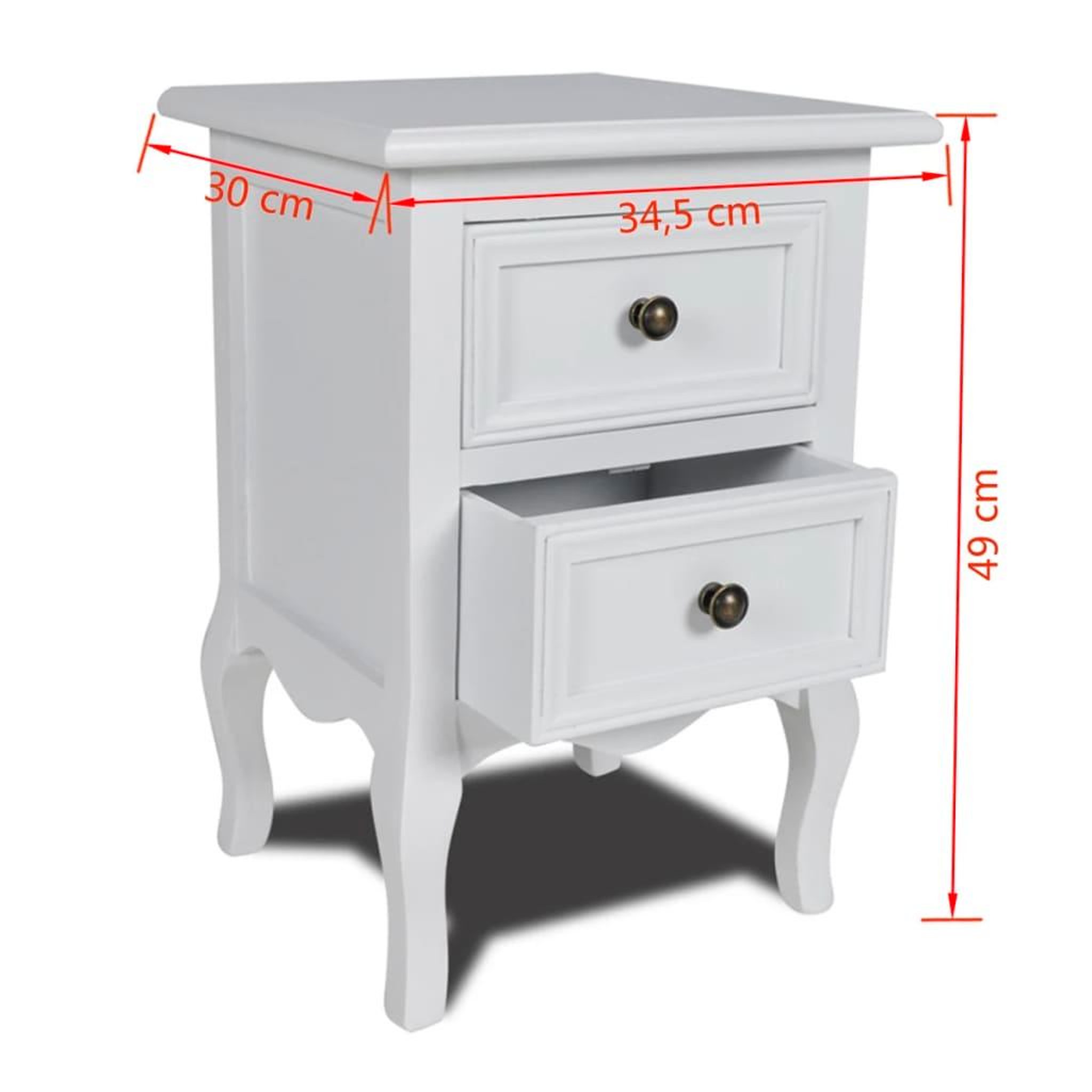 Voir la diapositive 6 : VIDAXL Table de chevet 2 pcs avec 2 tiroirs MDF Blanc
