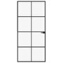 Voir la diapositive 3 : VIDAXL Porte d'interieur Noir 93x201,5 cm Trempe verre aluminium fin