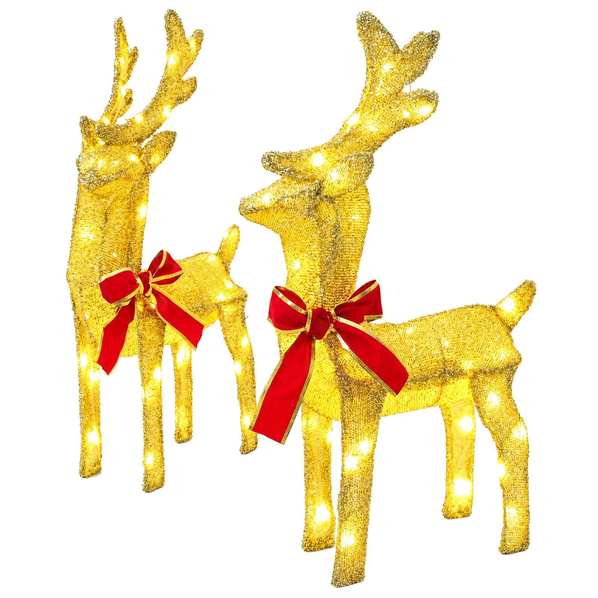 VIDAXL Renne de Noël 3D LOVIISA 2 pc 80 LED Blanc chaud