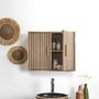 Voir la diapositive 2 : The Home Deco Factory Armoire murale 2 portes Saulk en bois - Marron