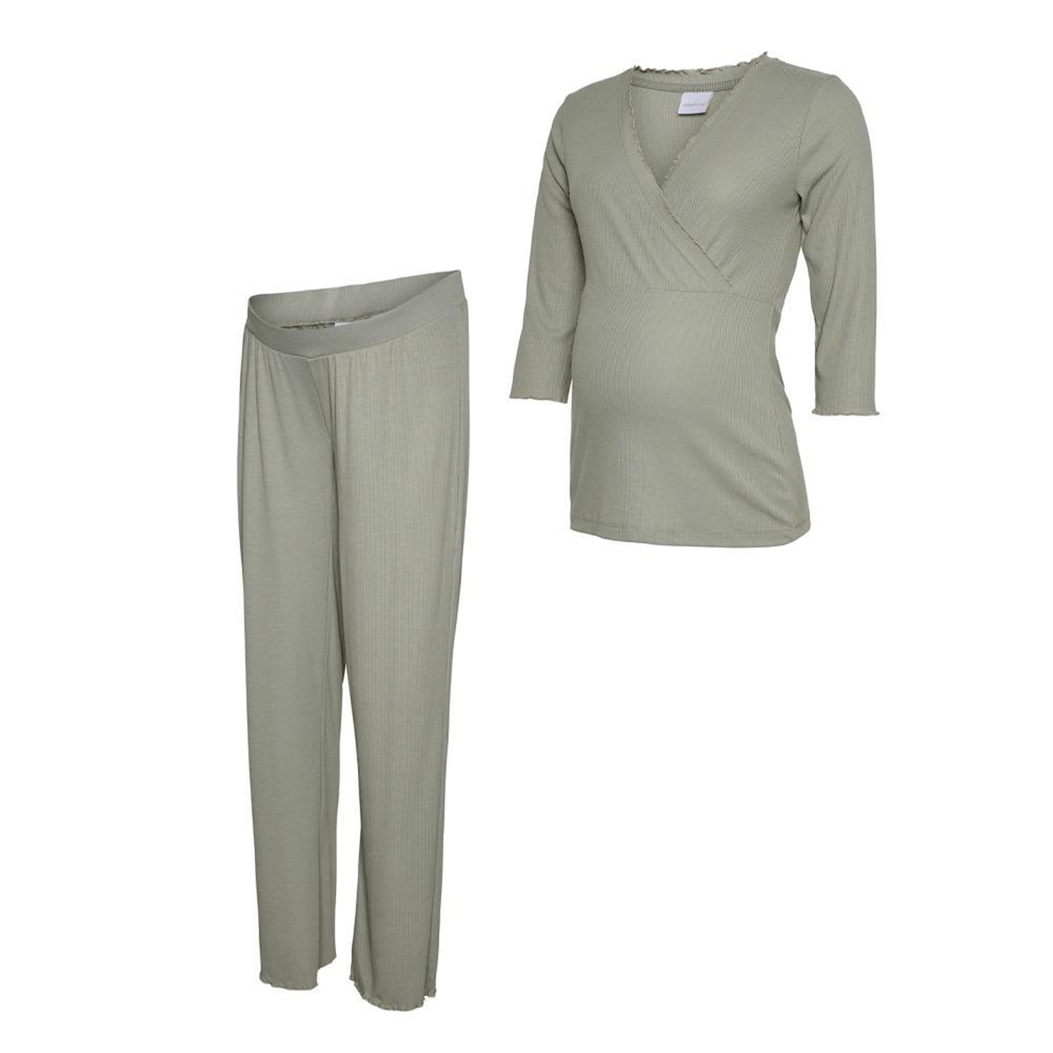 Voir la diapositive 3 : MAMALICIOUS Pyjama de grossesse vert femme mamalicious payton
