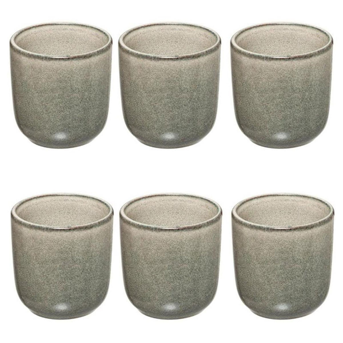 SECRET DE GOURMET Lot de 6 Tasses à Café  Terre Inconnue  10cl Vert