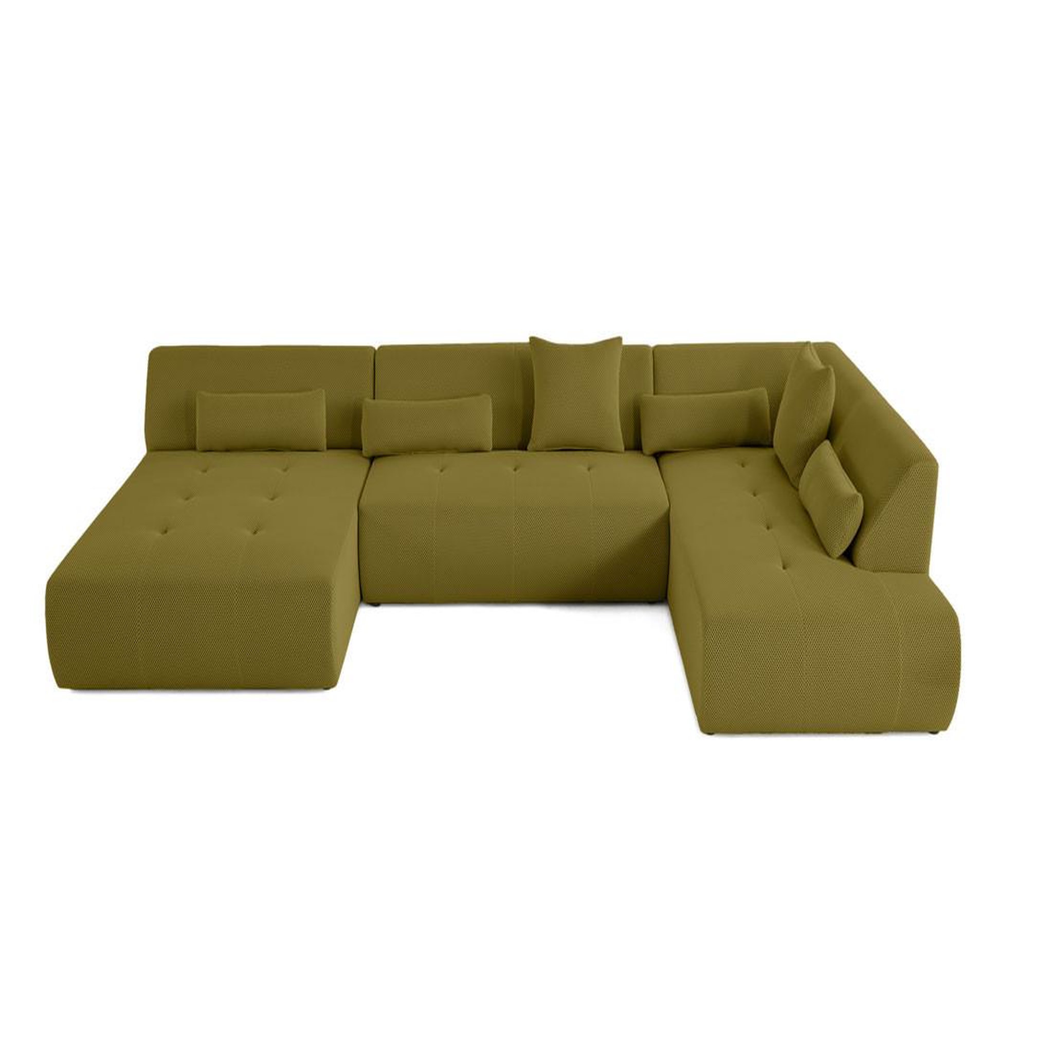 Voir la diapositive 6 : LISA DESIGN Onyx - canapé panoramique d'angle droit - 7 places - en tissu mailles 3d