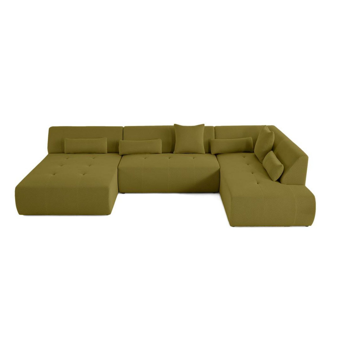 LISA DESIGN Onyx - canapé panoramique d'angle droit - 7 places - en tissu mailles 3d