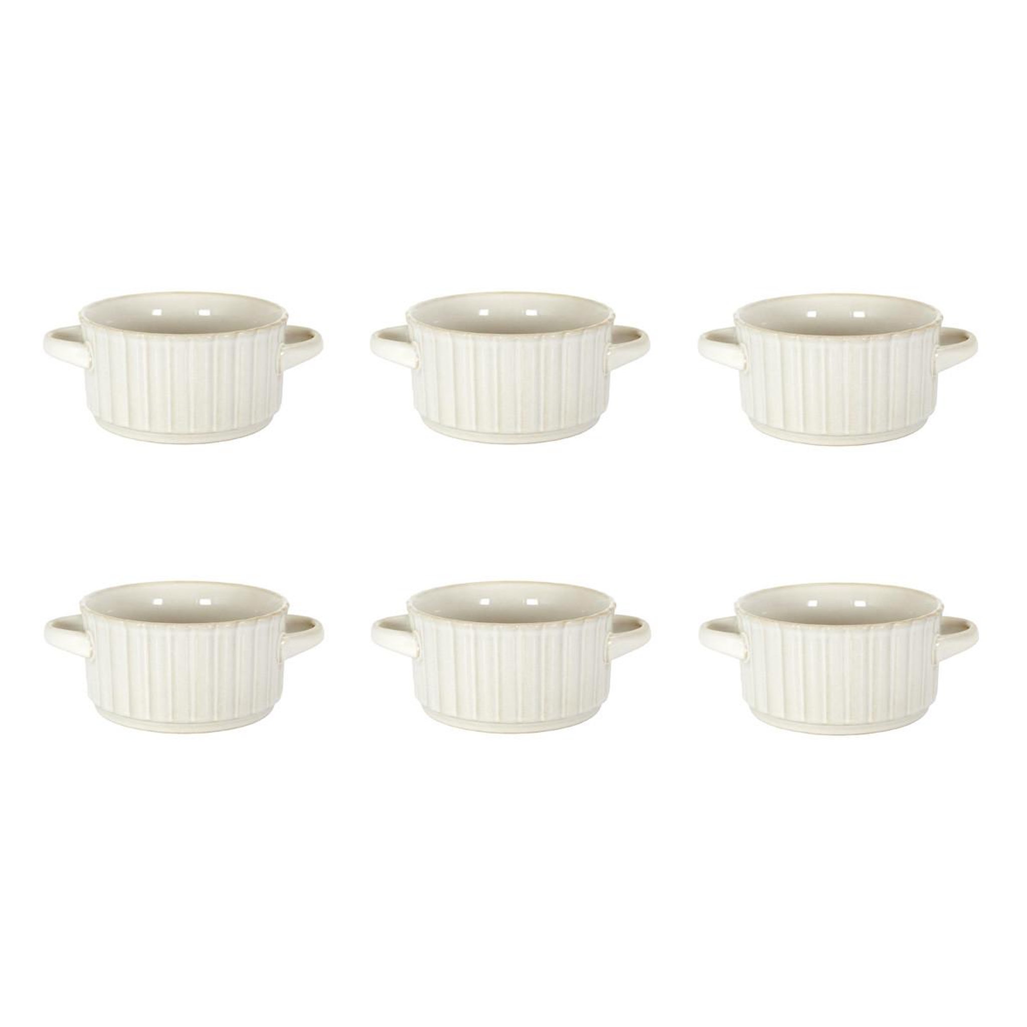 The Home Deco Factory Lot de 6 bols à soupe  vlora  8cm beige