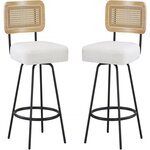 Habitat et Jardin Lot de 2 chaises hautes en tissu  Wilfried  - 51 x 44 x 95 cm - Beige