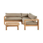Voir la diapositive 6 : SWEEEK Salon de jardin d'angle bois d'acacia 5 places BURGOS, table carrée