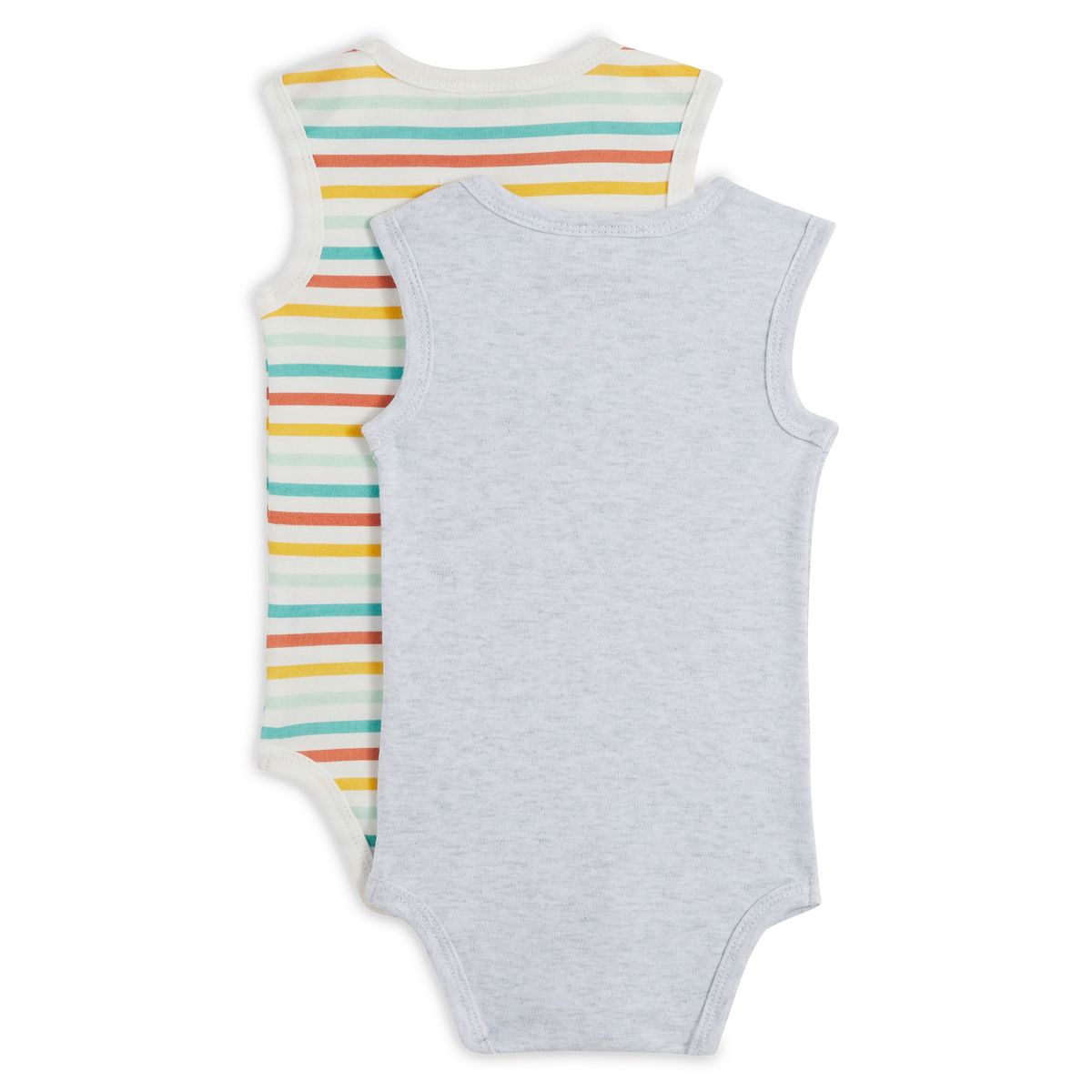 INEXTENSO Lot de 2 bodies sans manches bébé garçon