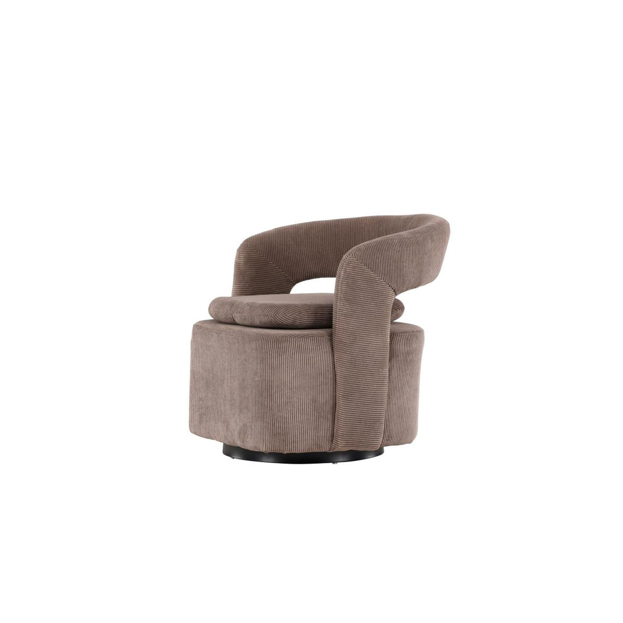 Voir la diapositive 6 : Paris Prix Fauteuil design en tissu  laurel  75cm marron