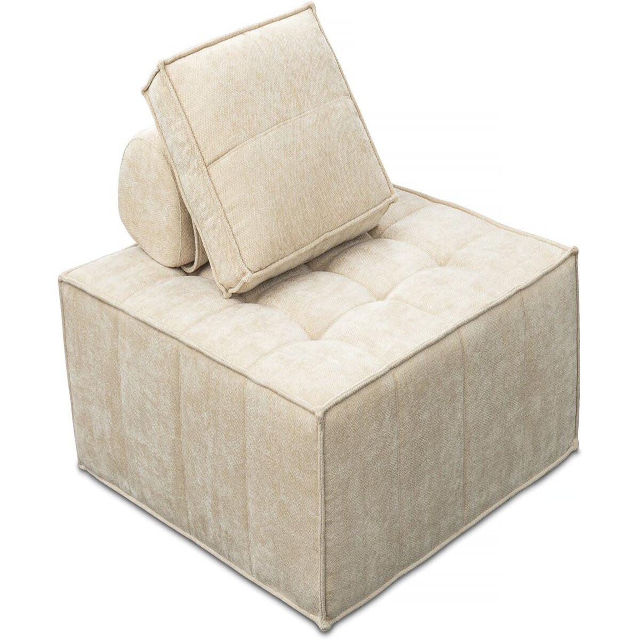 Habitat et Jardin Chauffeuse en tissu texturé  velluto  - 96 x 100 x 89 cm - beige