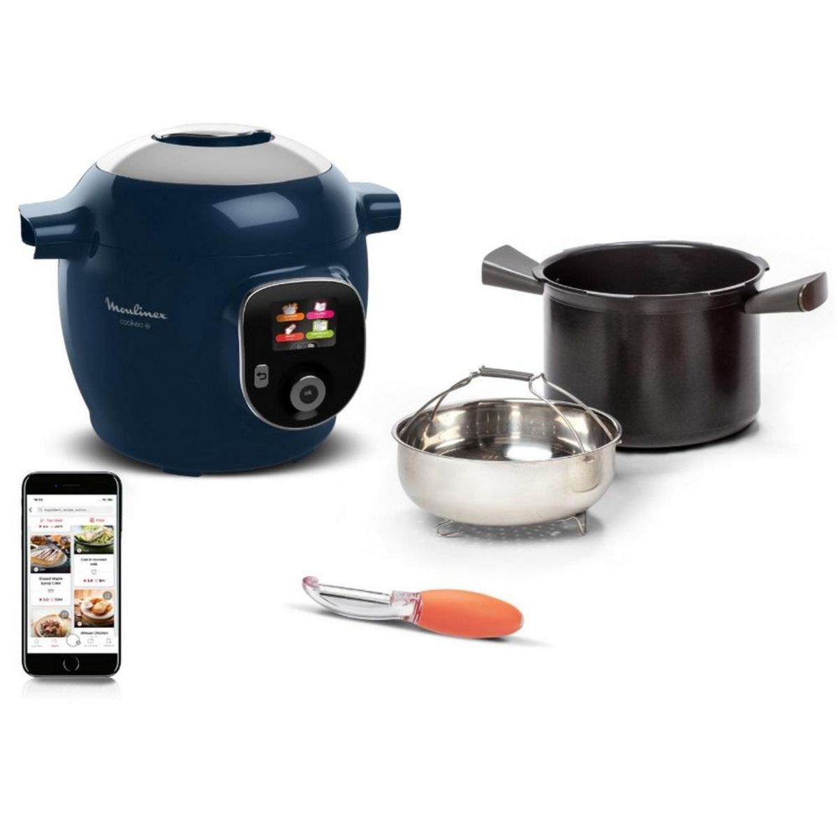 MOULINEX Multicuiseur intelligent 6l 1600w bleu - CE85F410