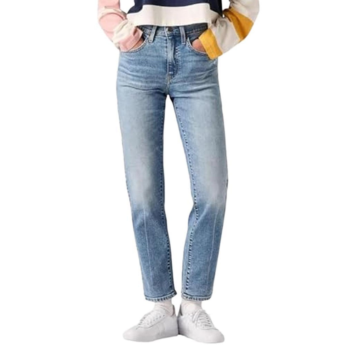 Levi's Jean 724 Bleu Clair Femme Levi's High Rise Straight