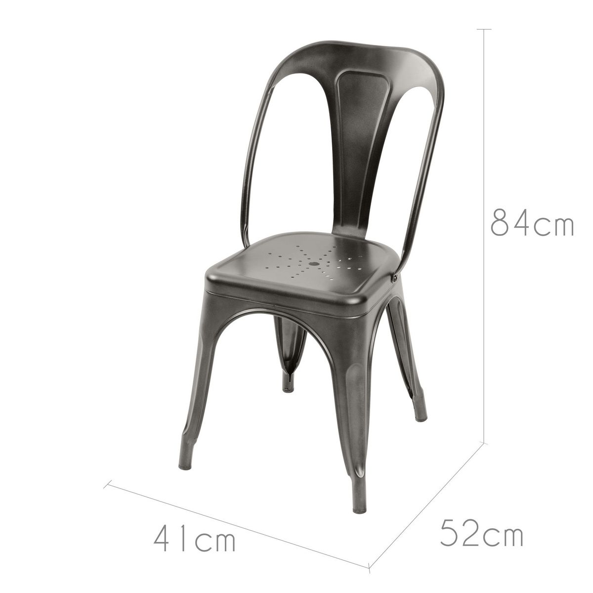 Rendez vous déco Lot de 2 chaises en métal chromé - Indus