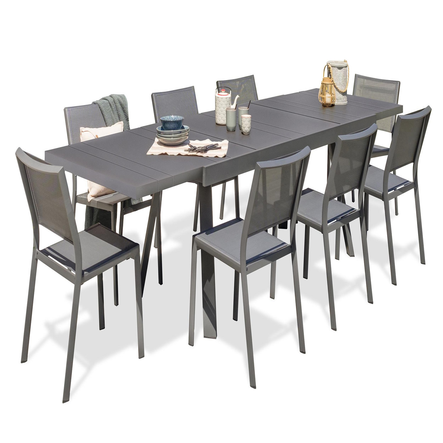 Dcb Garden Ensemble repas de jardin en aluminium (8 places)