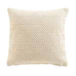 Paris Prix Housse de Coussin Jacquard  Sylvia  40x40cm Naturel