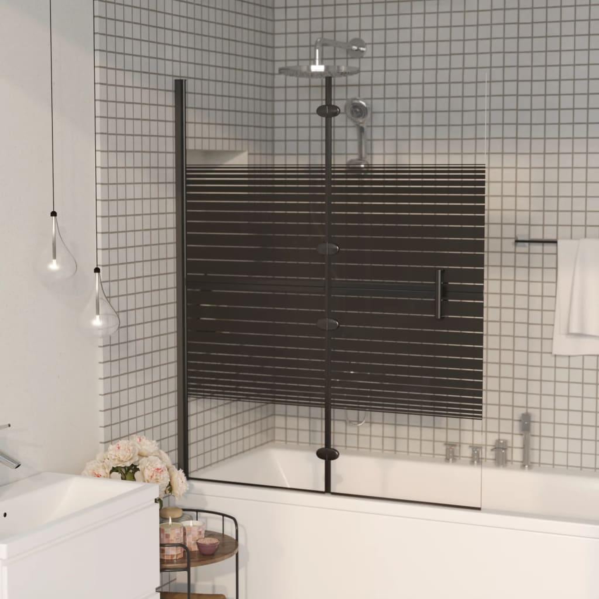 VIDAXL Cabine de douche pliable ESG 120x140 cm Noir