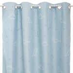 ATMOSPHERA Rideau occultant phosphorescent enfant Dinosaure - 140 x 250 cm - Bleu