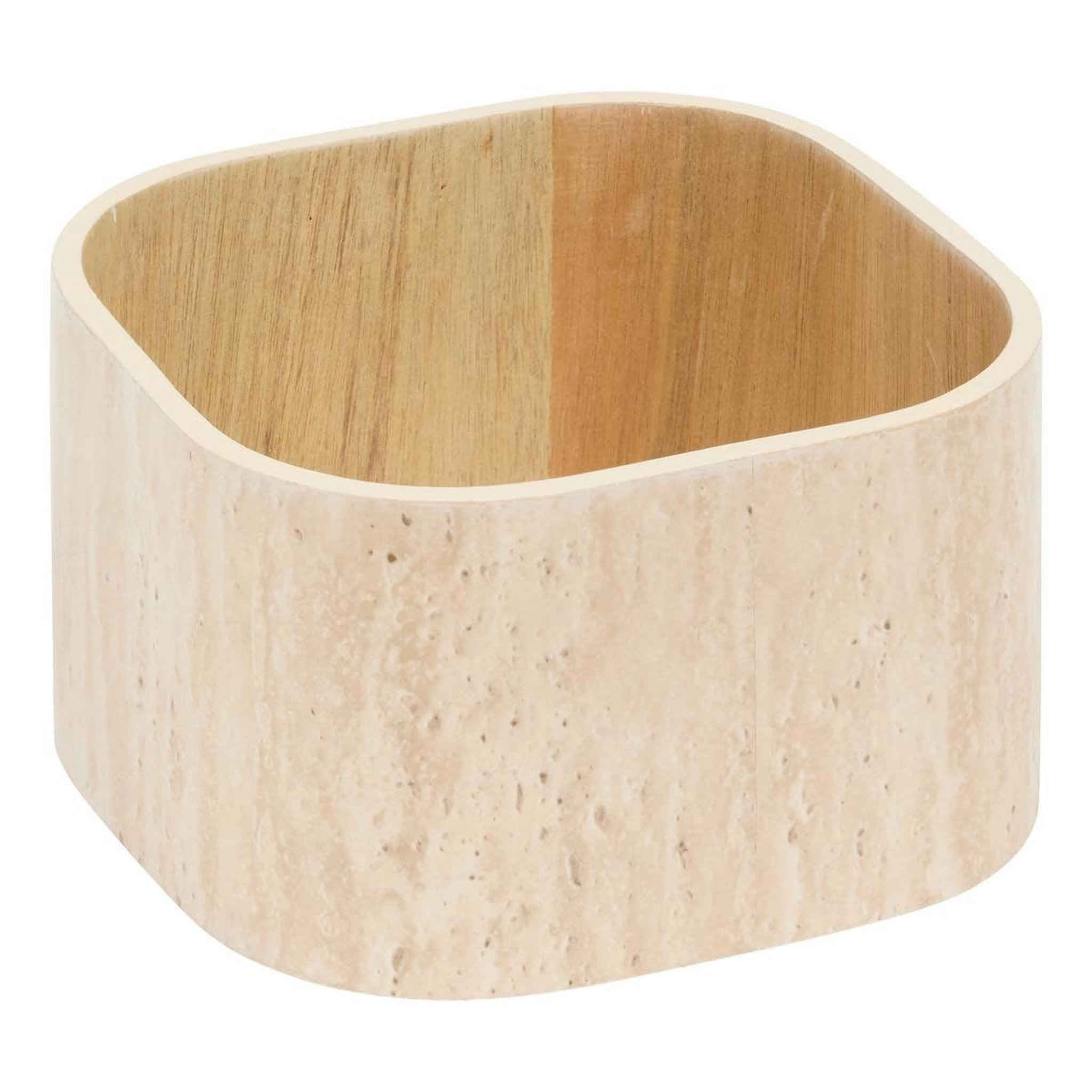 Voir la diapositive 3 : ATMOSPHERA Lot de 2 boîtes effet travertin  travi  18cm beige