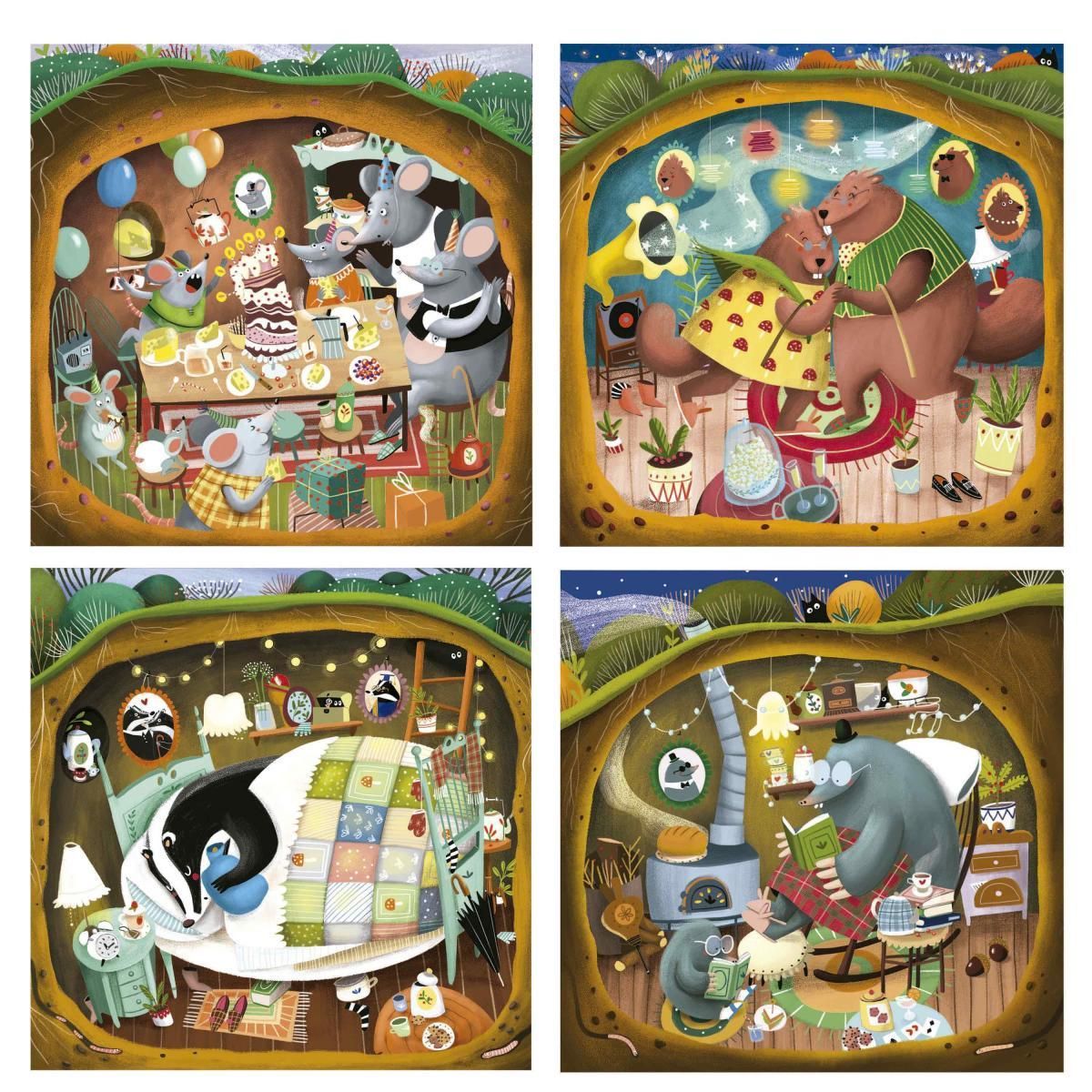 EDUCA 4 Puzzles Progressif Contes de la foret -