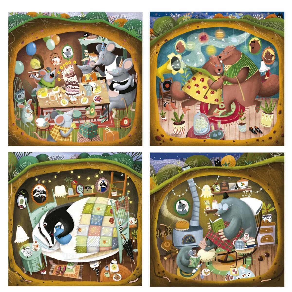 EDUCA 4 Puzzles Progressif Contes de la foret -