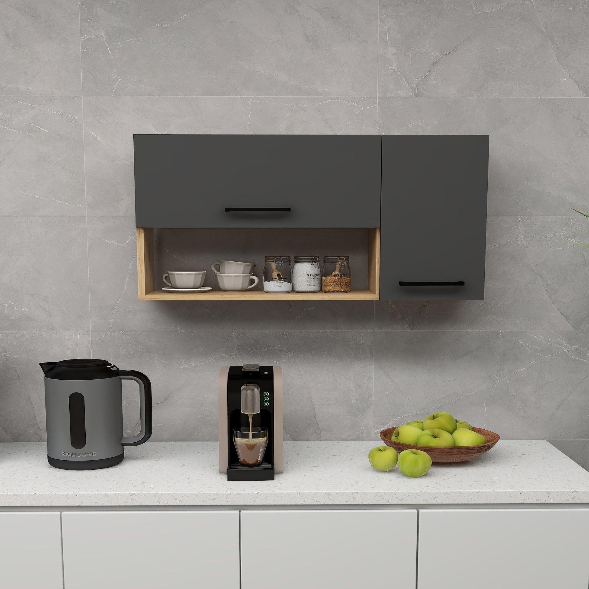 Voir la diapositive 2 : Habitat et Jardin Buffet en bois  akasya  - 90 x 24 x 52 cm - gris anthracite