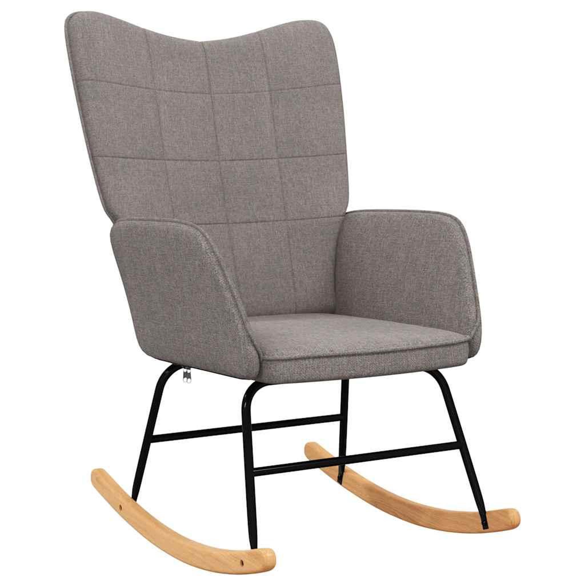 Voir la diapositive 4 : VIDAXL Chaise a bascule avec tabouret Taupe Tissu