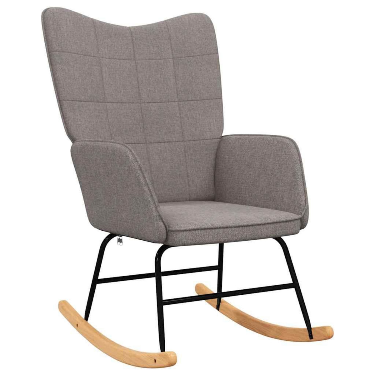 VIDAXL Chaise a bascule avec tabouret Taupe Tissu