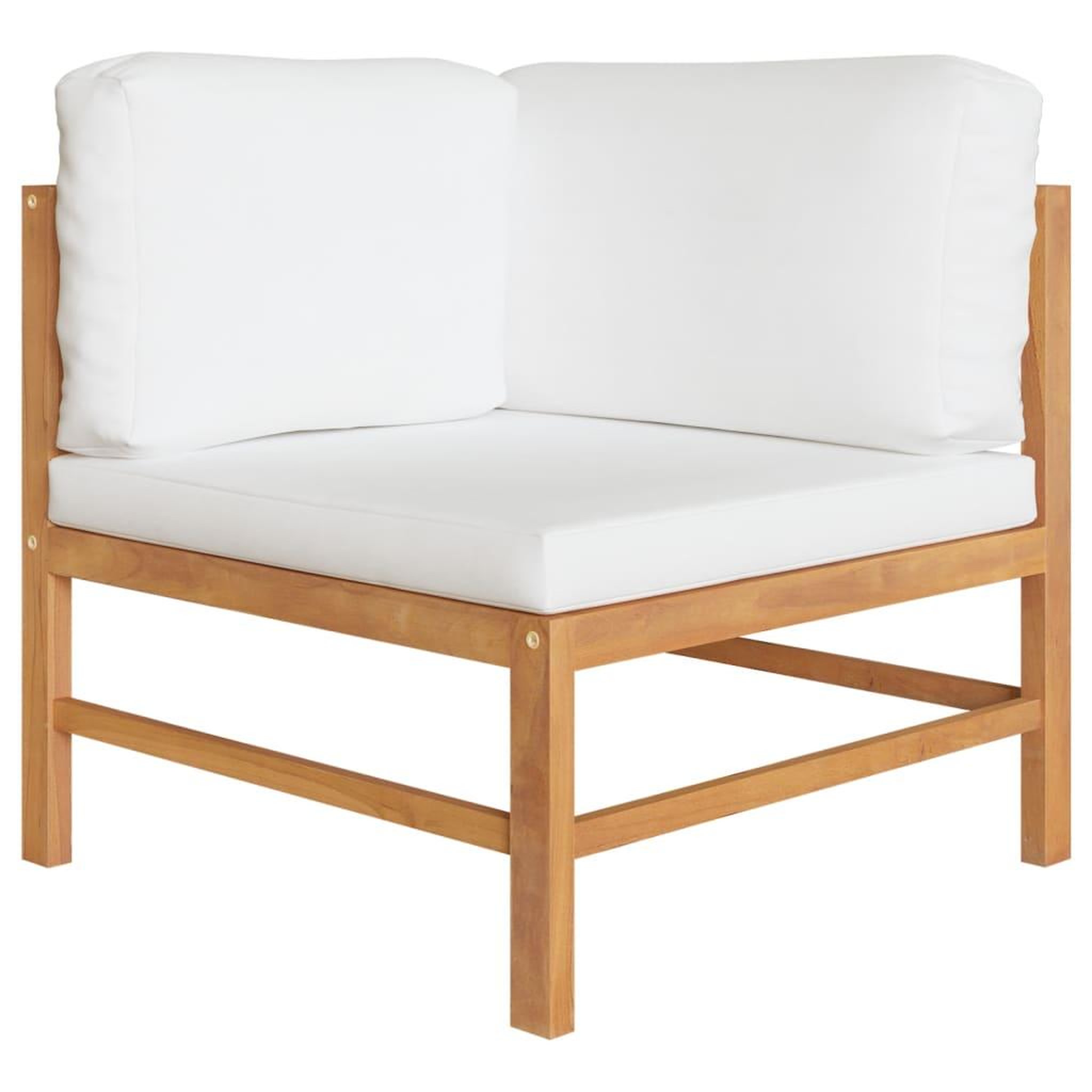 Voir la diapositive 3 : VIDAXL Salon de jardin 6 pcs avec coussins creme Bois de teck solide