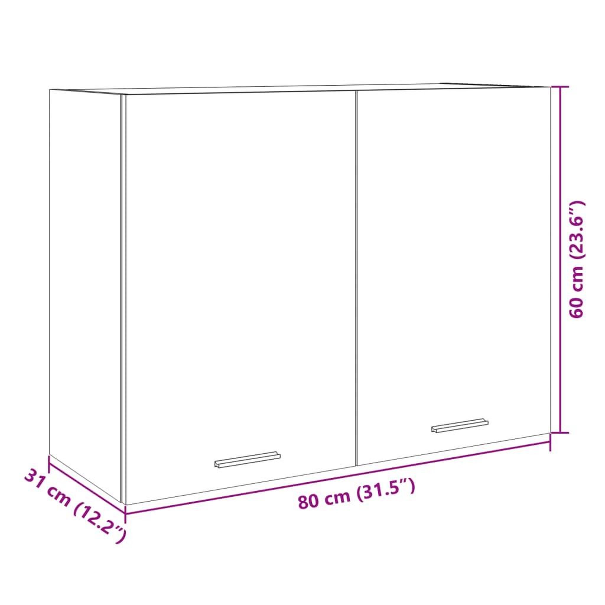 Voir la diapositive 6 : VIDAXL Armoire suspendue Chene sonoma 80x31x60 cm Agglomere