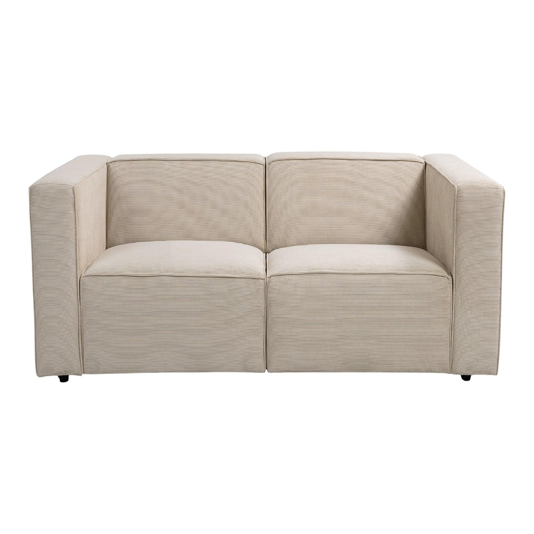 CASANOVA PARIS Basil - canapé droit velours côtelé 3 places. Coloris disponibles : Orange, Gris, Marron, Beige, Bleu, Vert
