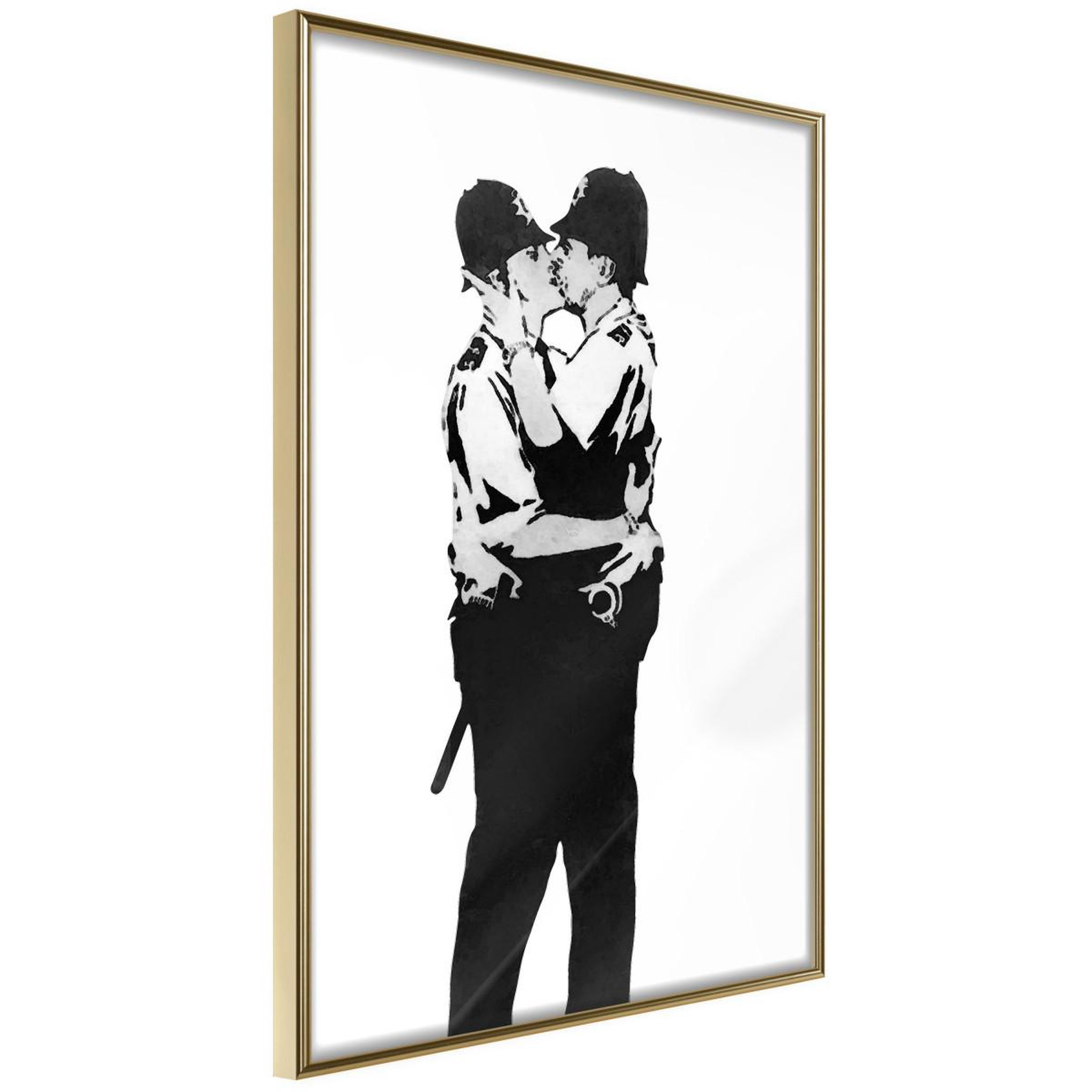 Paris Prix Affiche murale encadrée  banksy kissing coppers i