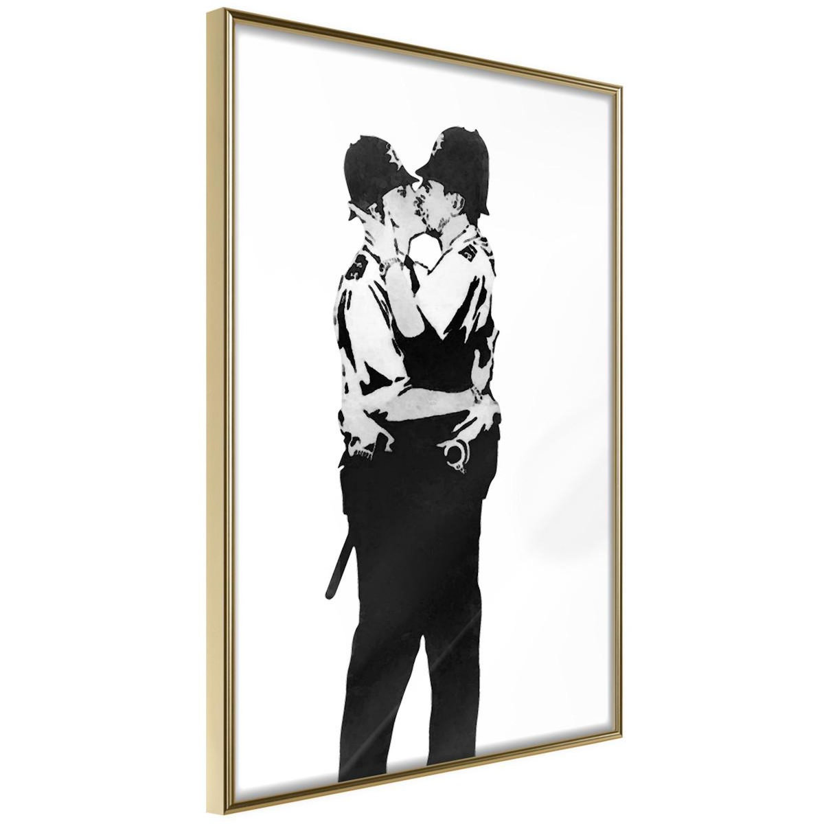 Paris Prix Affiche Murale Encadrée  Banksy Kissing Coppers I