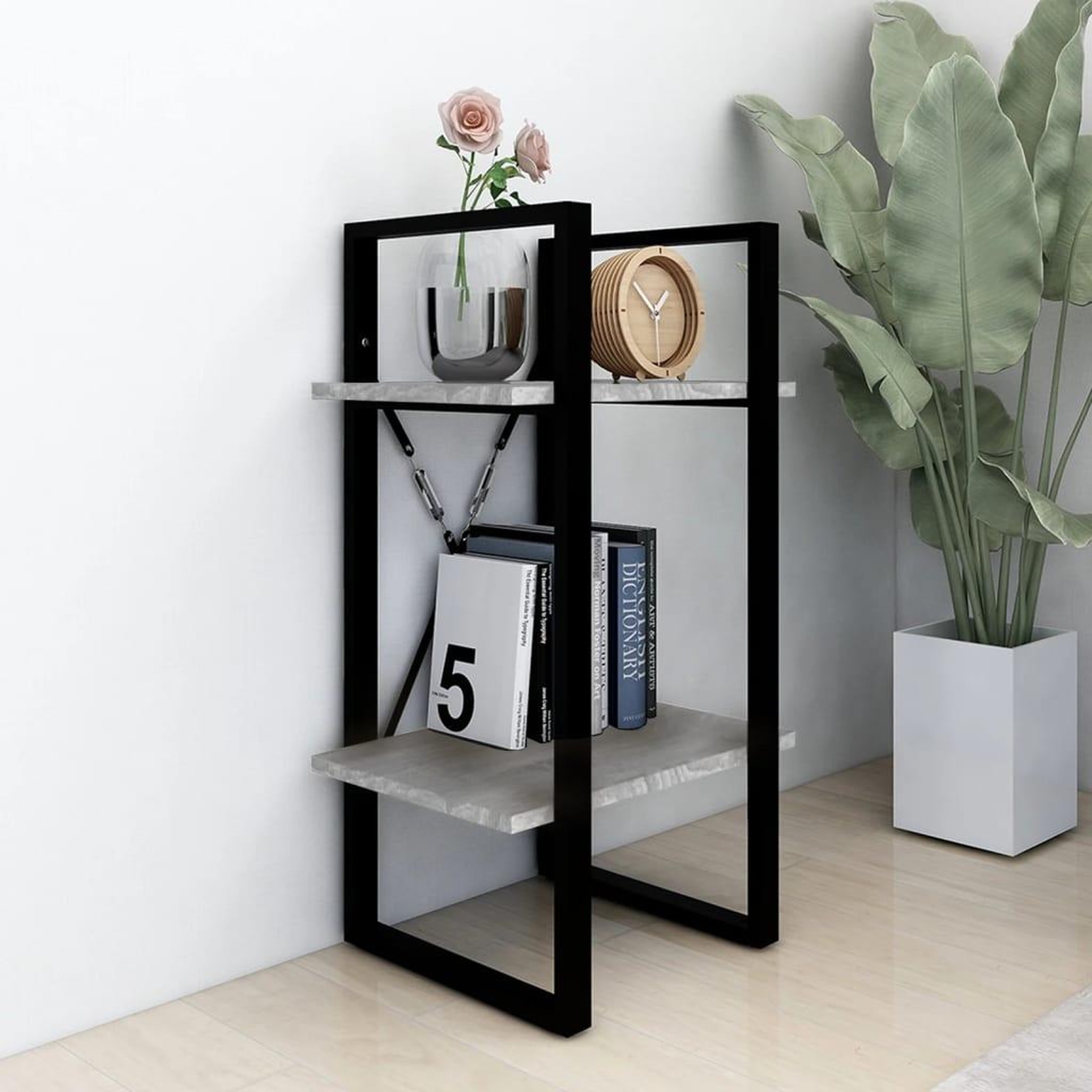 Voir la diapositive 3 : VIDAXL Bibliotheque 2 niveaux Sonoma gris 40x30x70cm Bois d'ingenierie