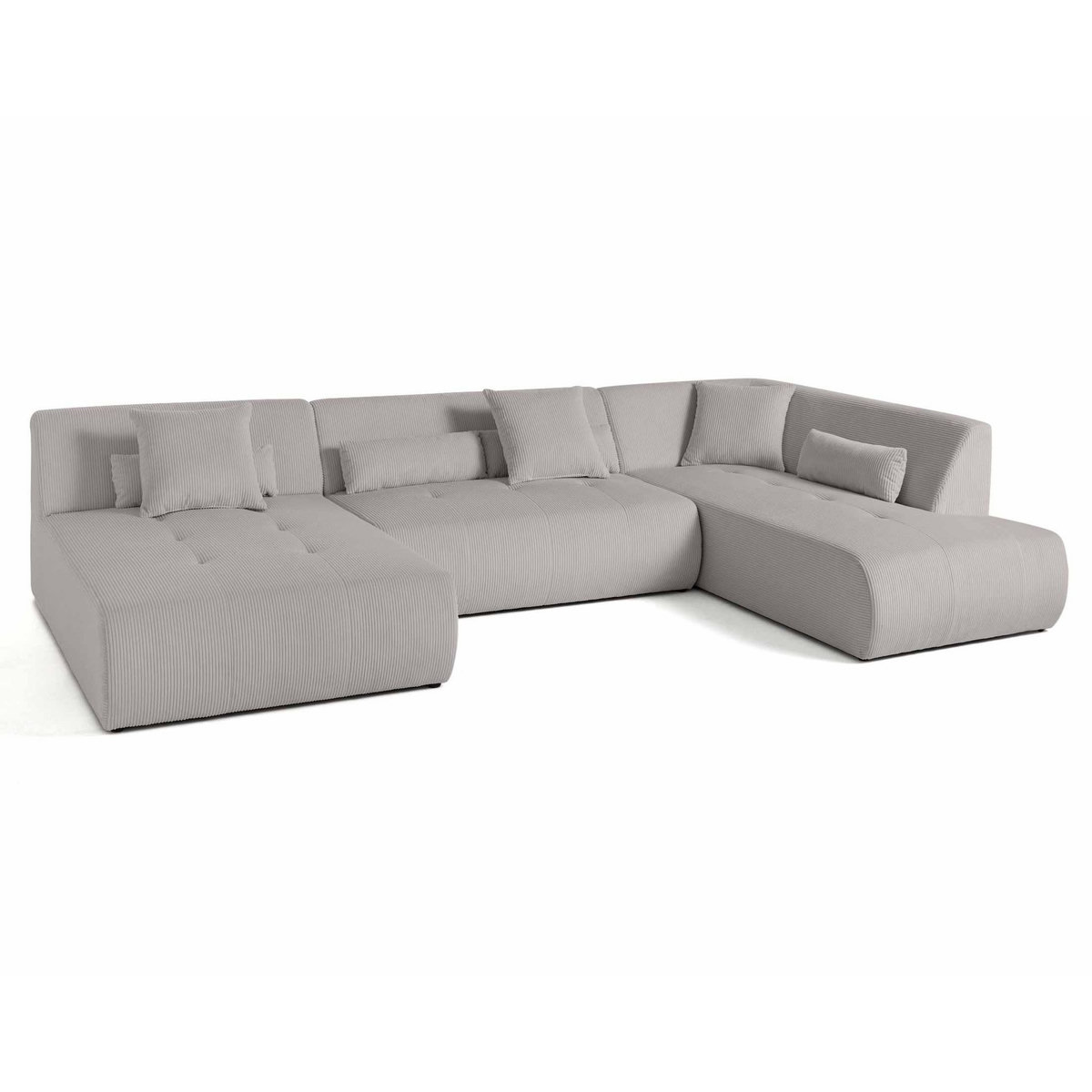 LISA DESIGN Onyx - canapé panoramique d'angle droit 7 places - en velours côtelé