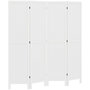 Voir la diapositive 1 : HOMCOM Paravent intérieur 4 panneaux style rustique chic - séparateur de pièce avec rainures verticales - bois de paulownia blanc