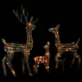 VIDAXL Famille de rennes de decoration Acrylique 300 LED colore