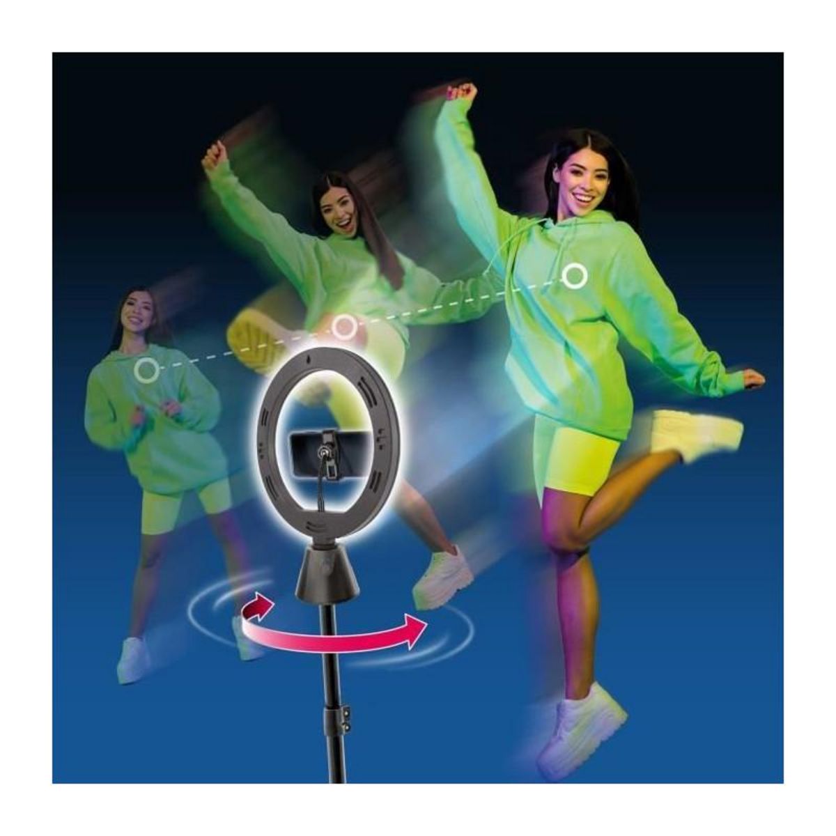 Canal Toys STUDIO CREATOR - Kit de création vidéo avec rotation 360° et anneau lumineux LED multicolore - INF 028 - Canal Toys