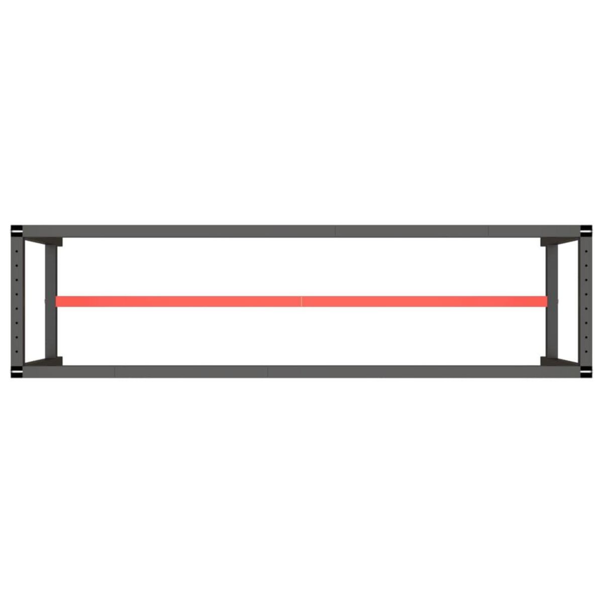 VIDAXL Cadre banc de travail Noir mat et rouge mat 210x50x79 cm Metal