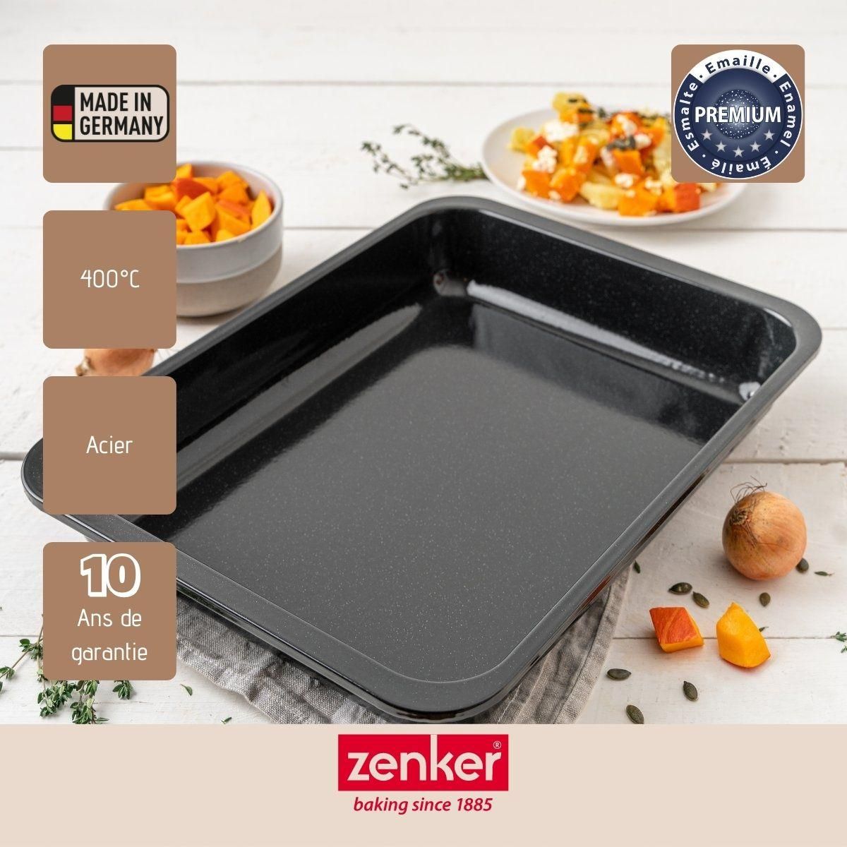 ZENKER Ensemble de 2 Plats rectangulaire XXL 40 x 29 cm en acier émaillé Zenker Spécial Cooking