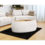Voir la diapositive 2 : BEST MOBILIER Mahina - table basse ovale - en tissu bouclette et plateau effet bois - 114 cm